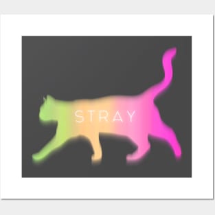 Stray Cat - Pastel Multicolor Posters and Art